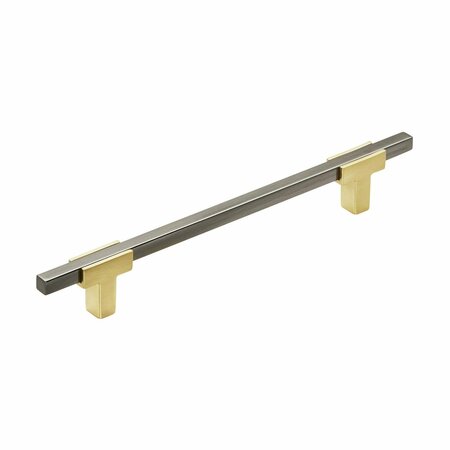 AMEROCK Urbanite 6-5/16 in 160 mm Center-to-Center Brushed Gold/Black Chrome Cabinet Pull BP778160BGLBCR